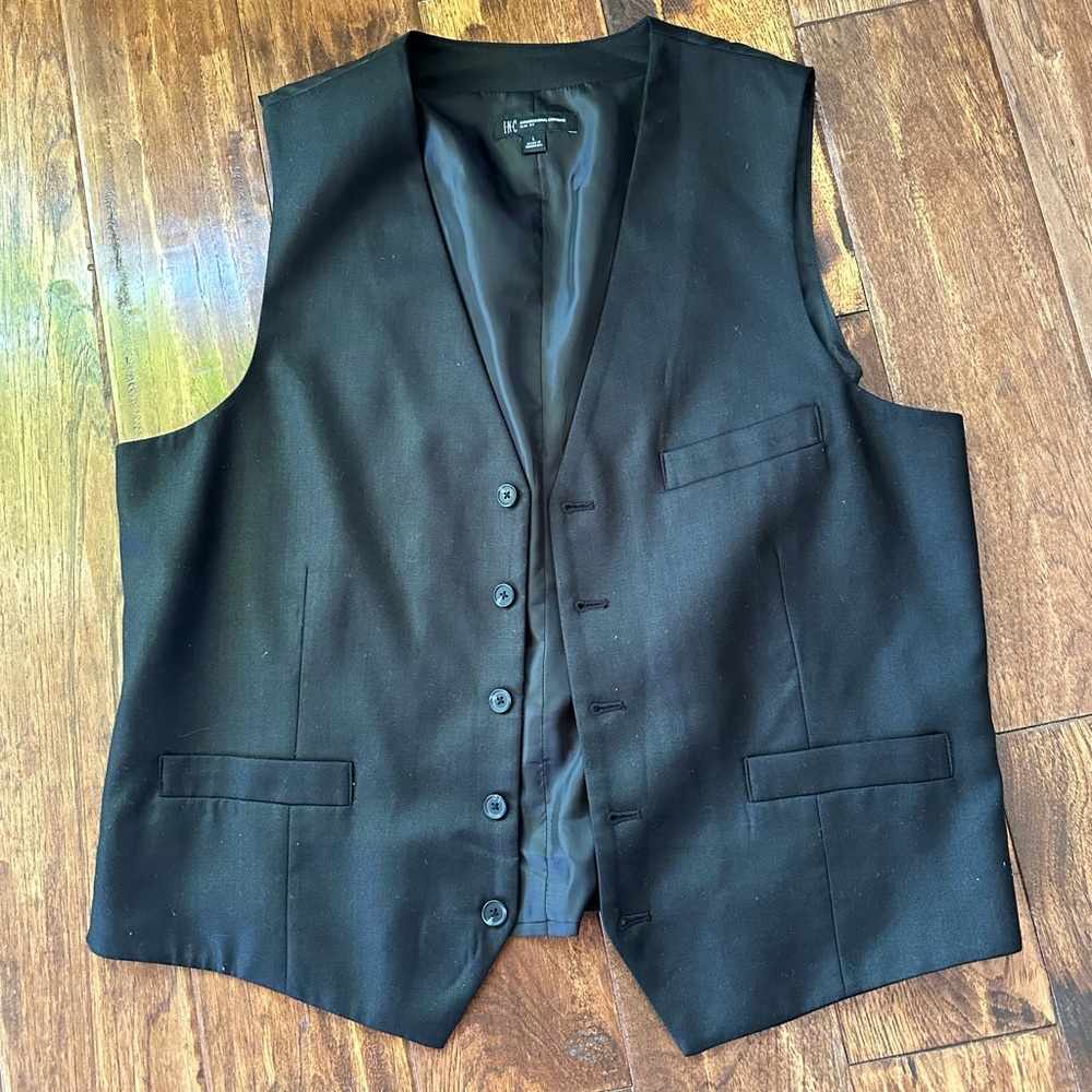 INC Slim Fit Black Suit Formal Vest